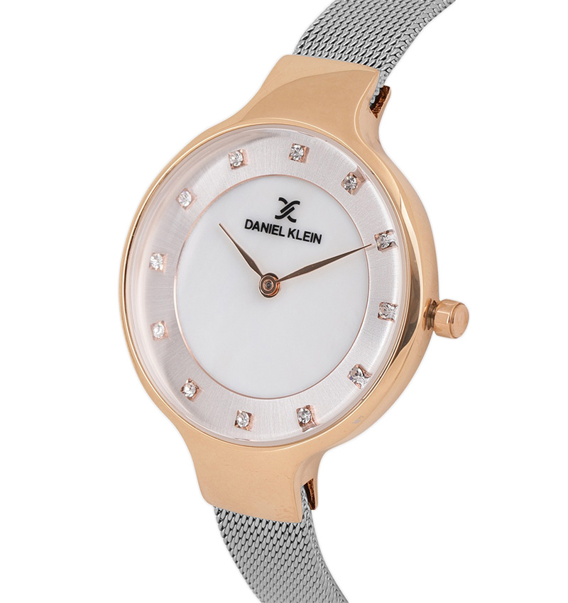 montre femme daniel klein blanche embellie dk11707-5