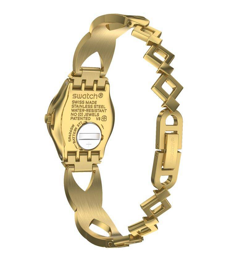 montre femme swatch gold hug ysg164g