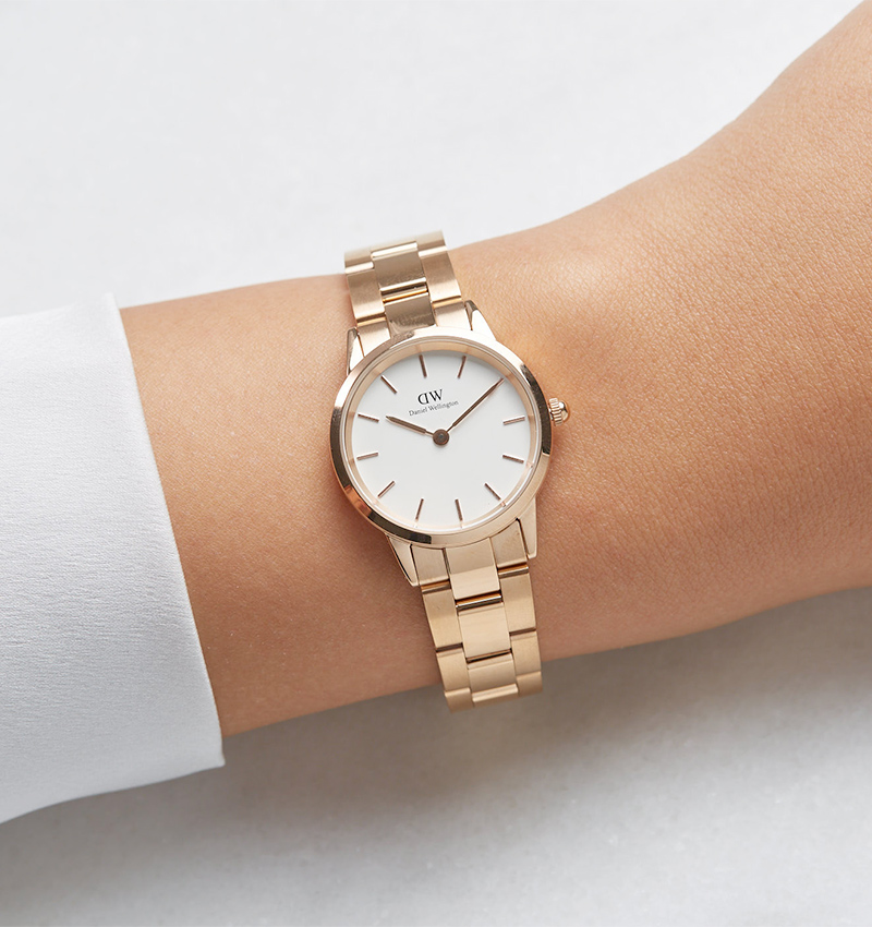 montre femme daniel wellington iconic link rose